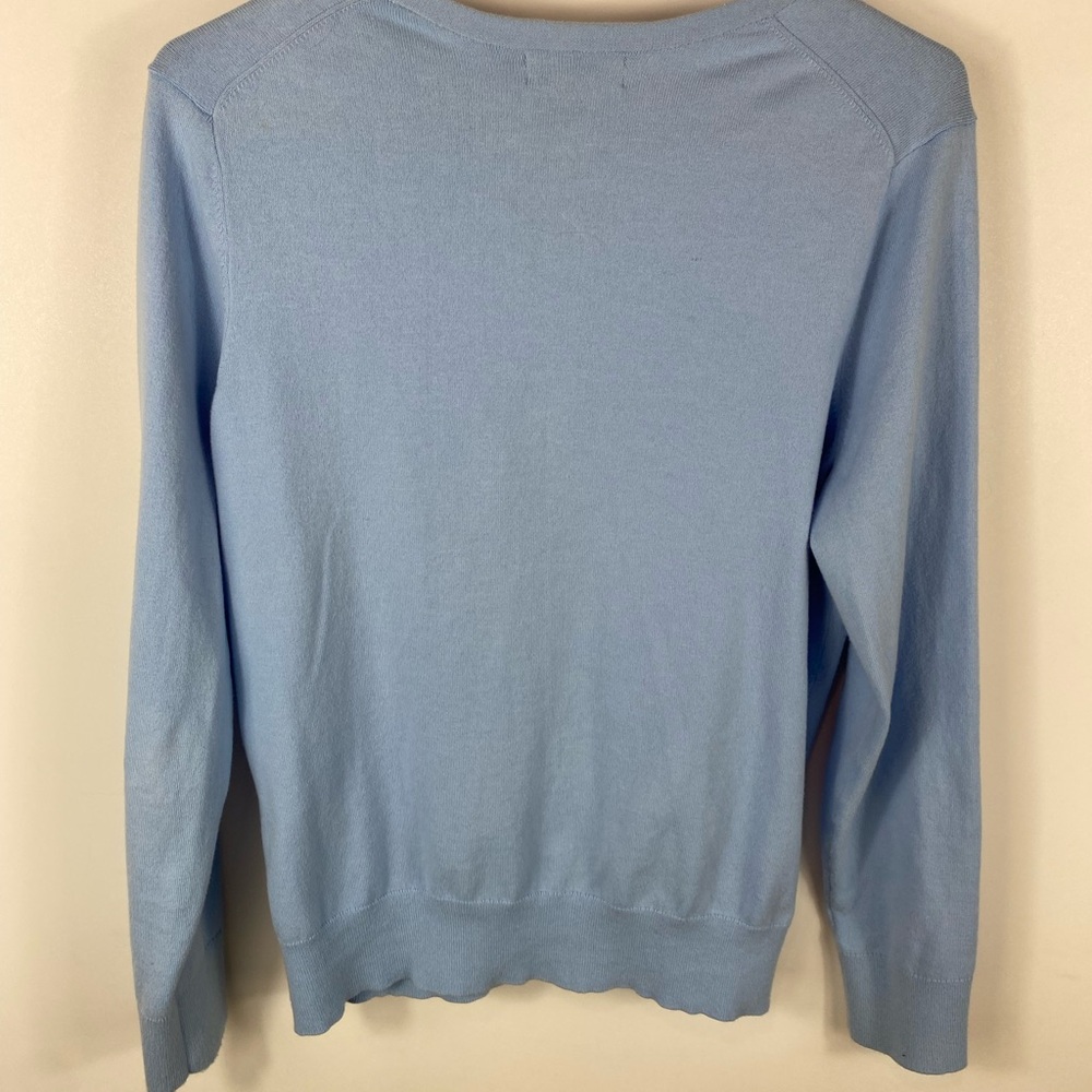 Lands' End Women's Soft Blue Cardigan Medium - Picture 3 of 5